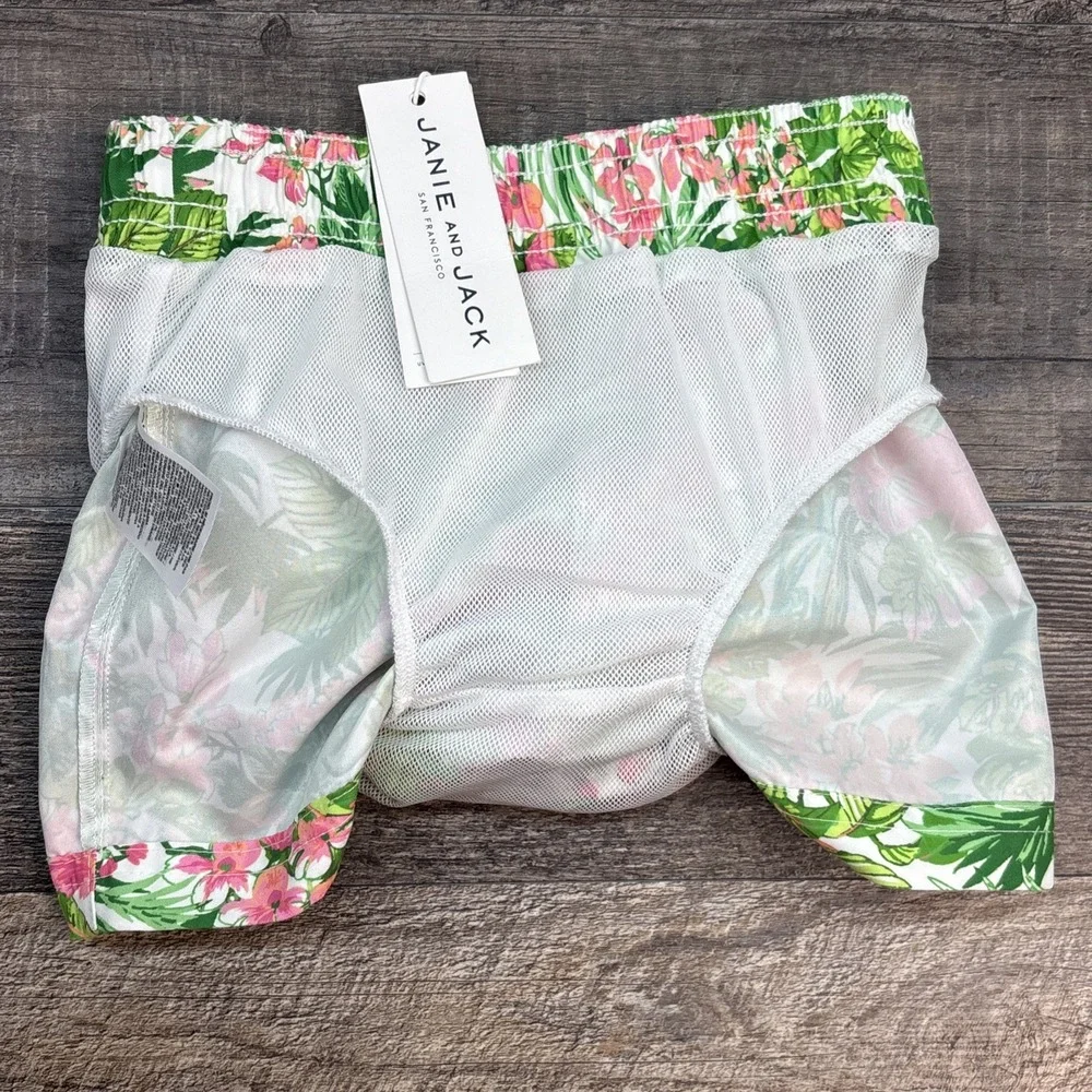 Janie and Jack Boys 18 To 24 Months Recycled Tropical‎ Floral Swim Trunk NEW